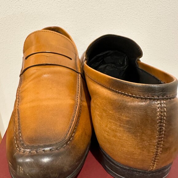 $425 To Boot New York Alek Penny Loafer Cognac Tan Leather 11.5 Super Clean! - Picture 9 of 13